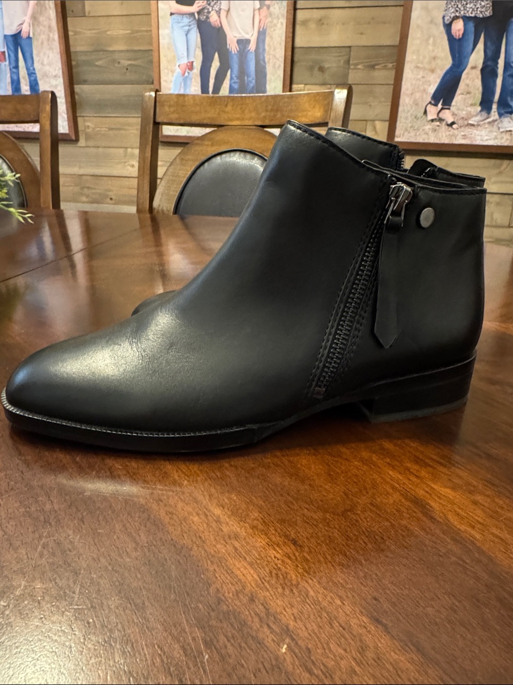 27 EDIT Black Leather Ankle Booties